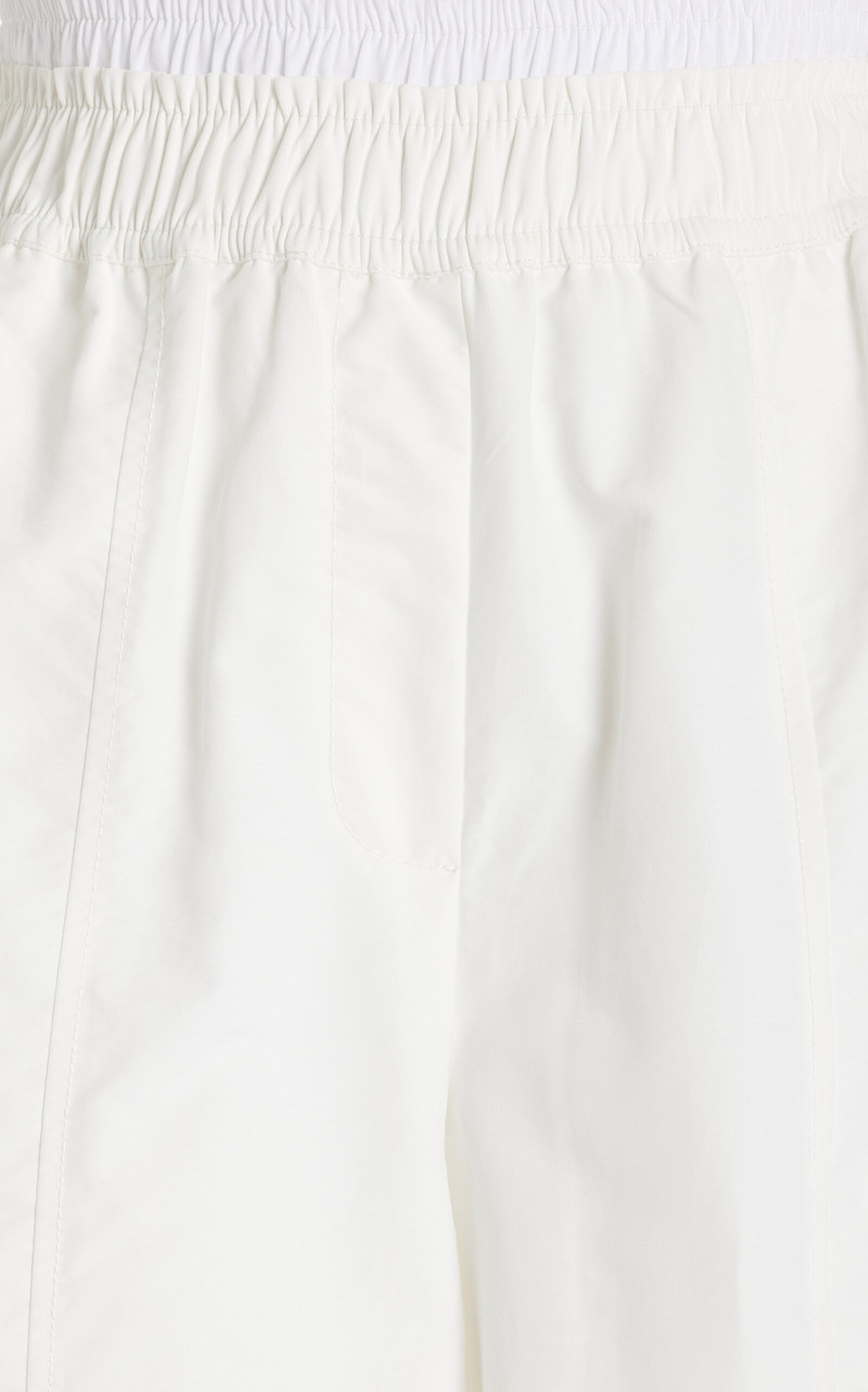 Olly Double-Waist Cotton Faille Wide-Leg Pants white 3