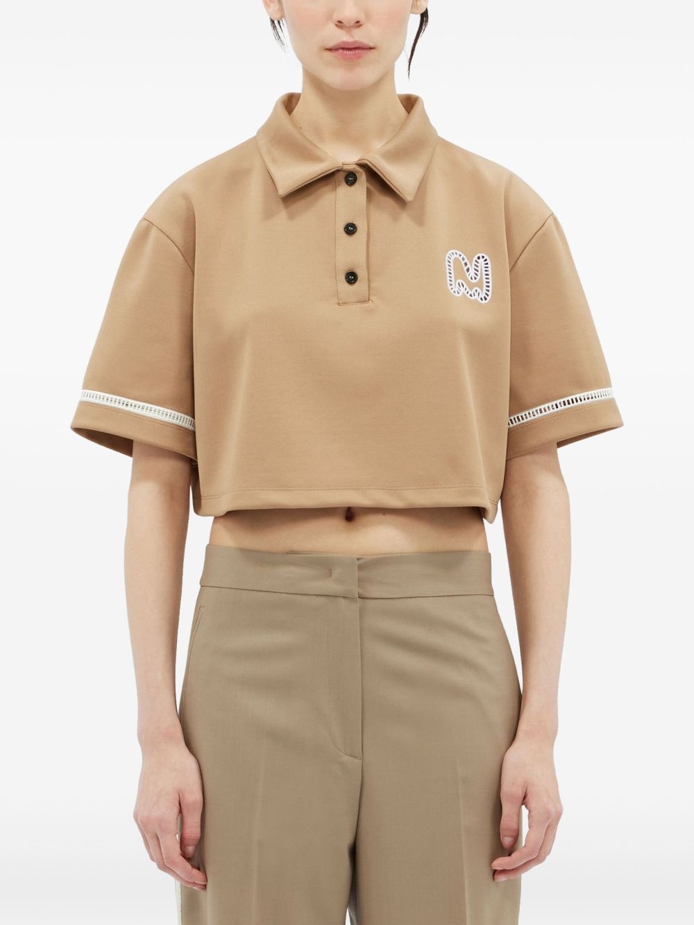 logo-print polo top - 3