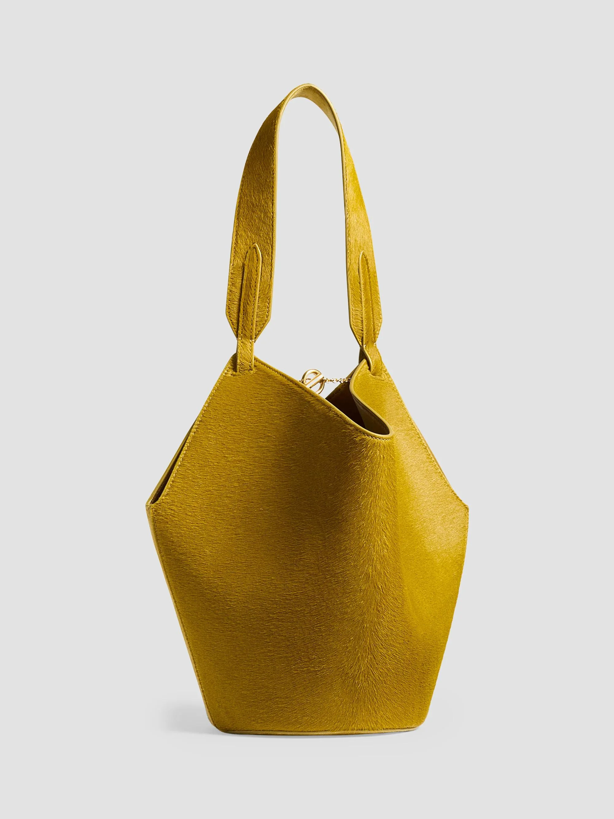 Women's Lotus Mini Suede Tote Bag - Golden Olive - 1