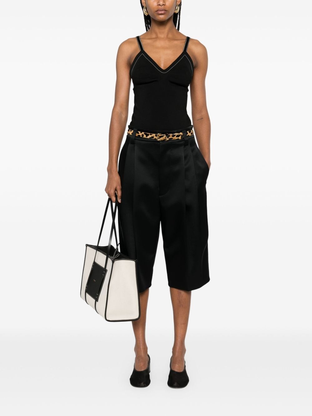 contrast-stitching top - 2