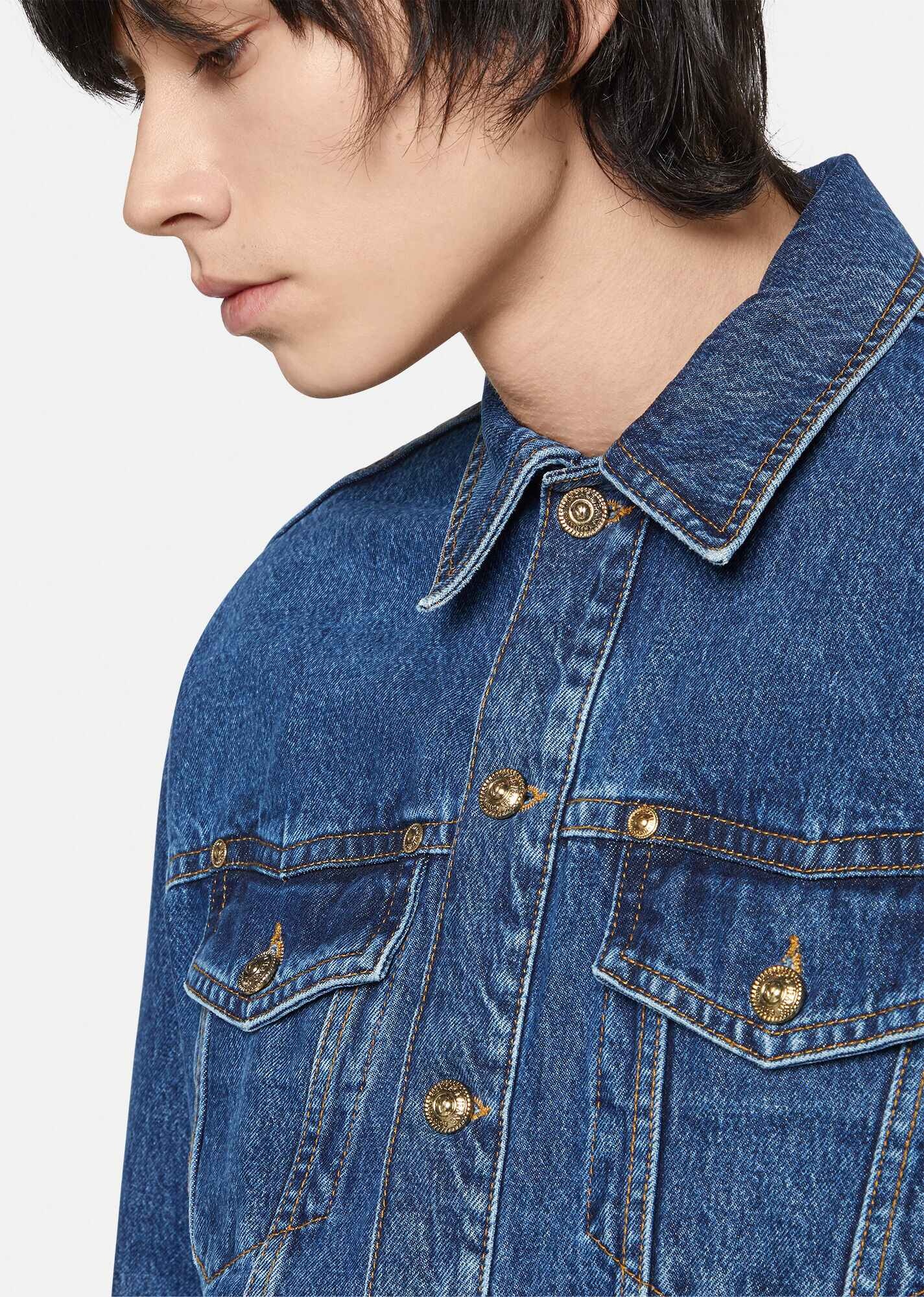 Embroidered Logo Denim Jacket - 5