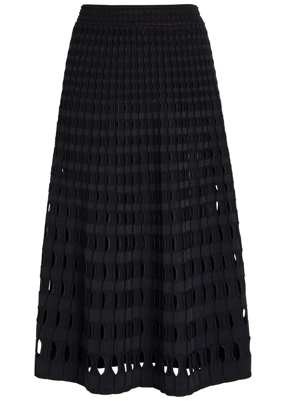 Simkhai Drue Textured Cut-out Knit Midi Skirt - 1