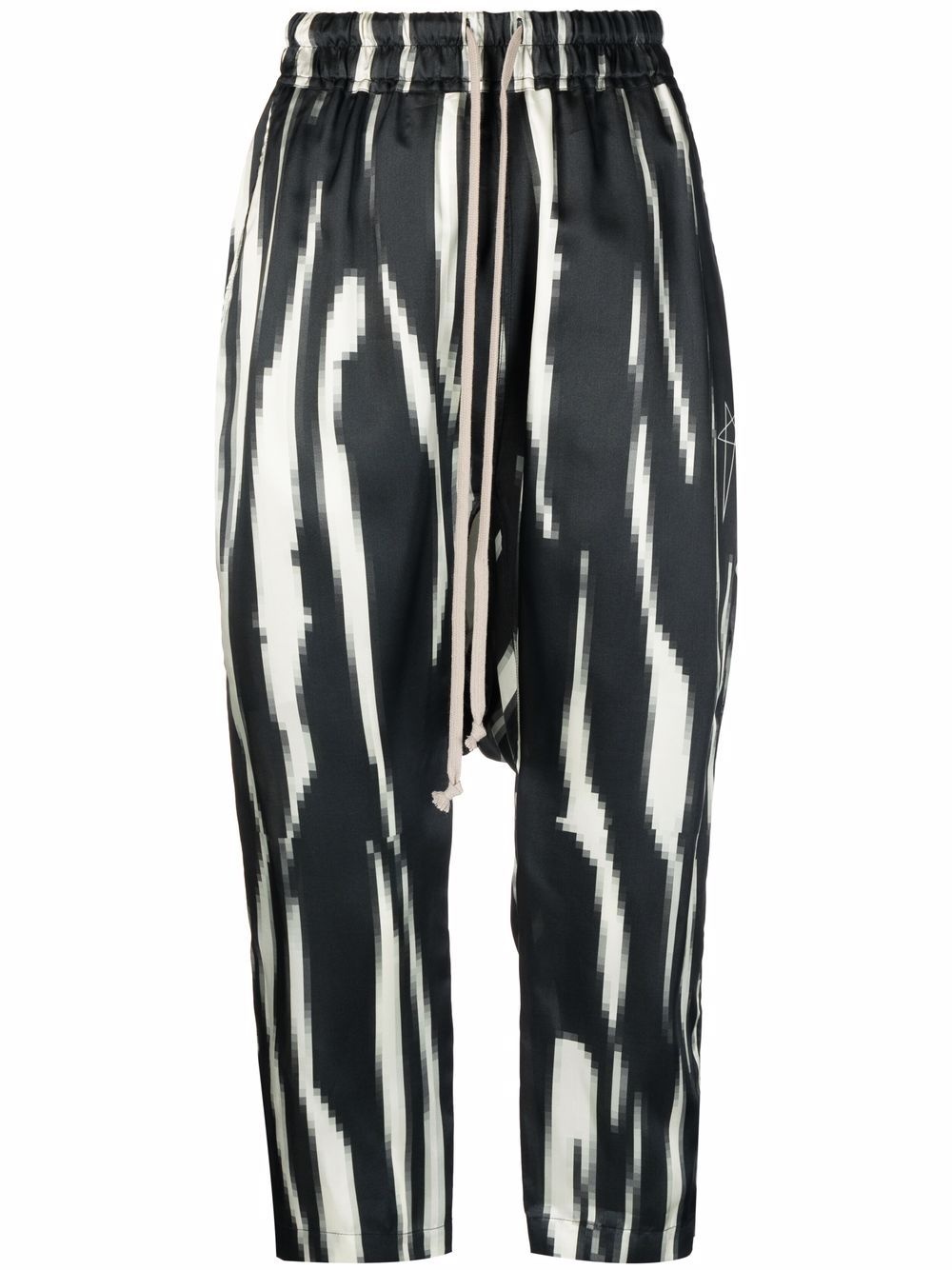 zebra-print dropped crotch trousers - 1