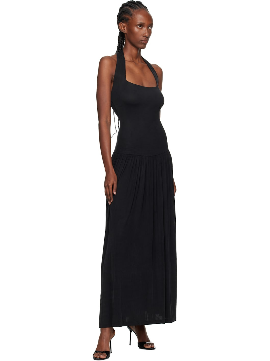 Black Quill Maxi Dress - 4
