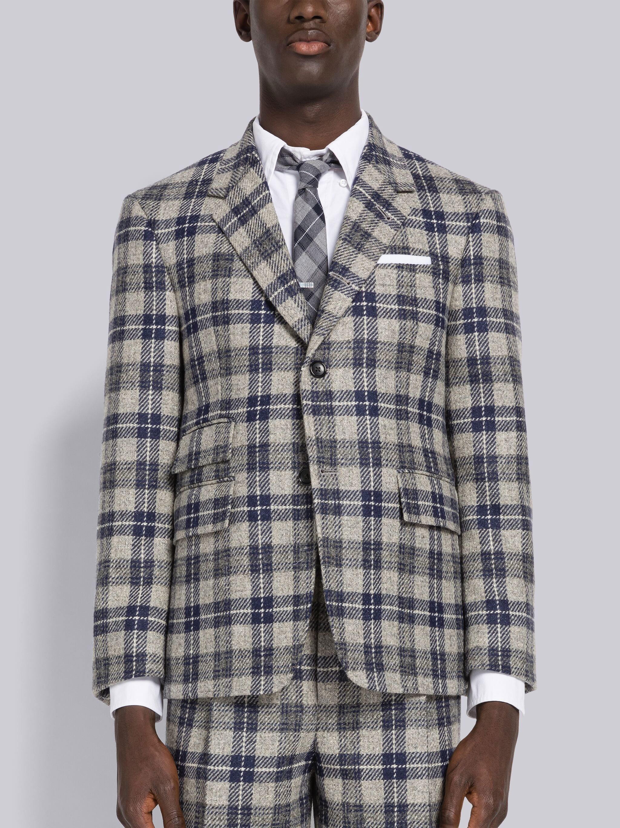 Tartan Check British Wool Single Vent Sport Coat - 1