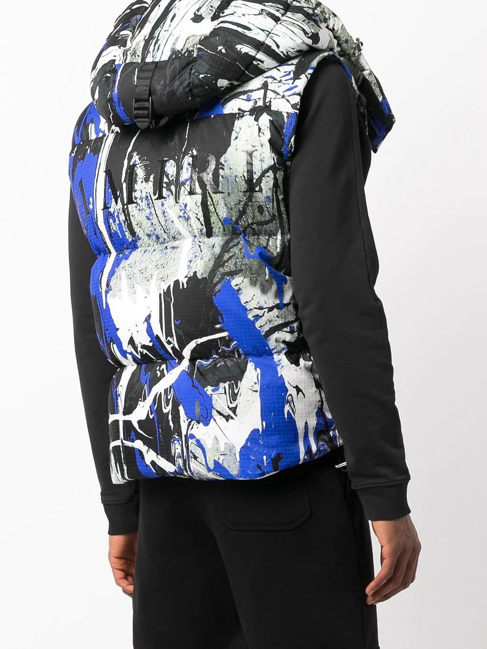 splatter-print down gilet - 4