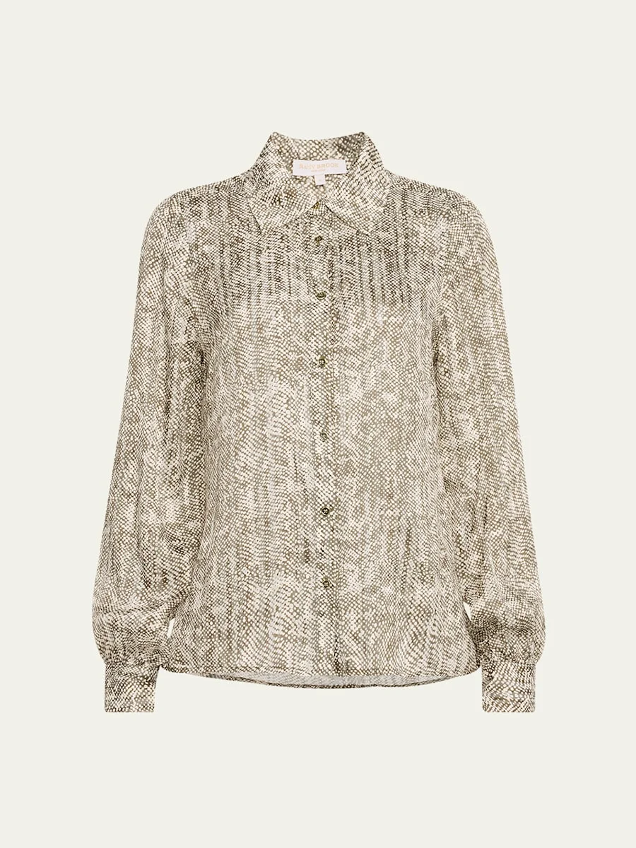 Pauline Button-Front Silk Blouse - 1