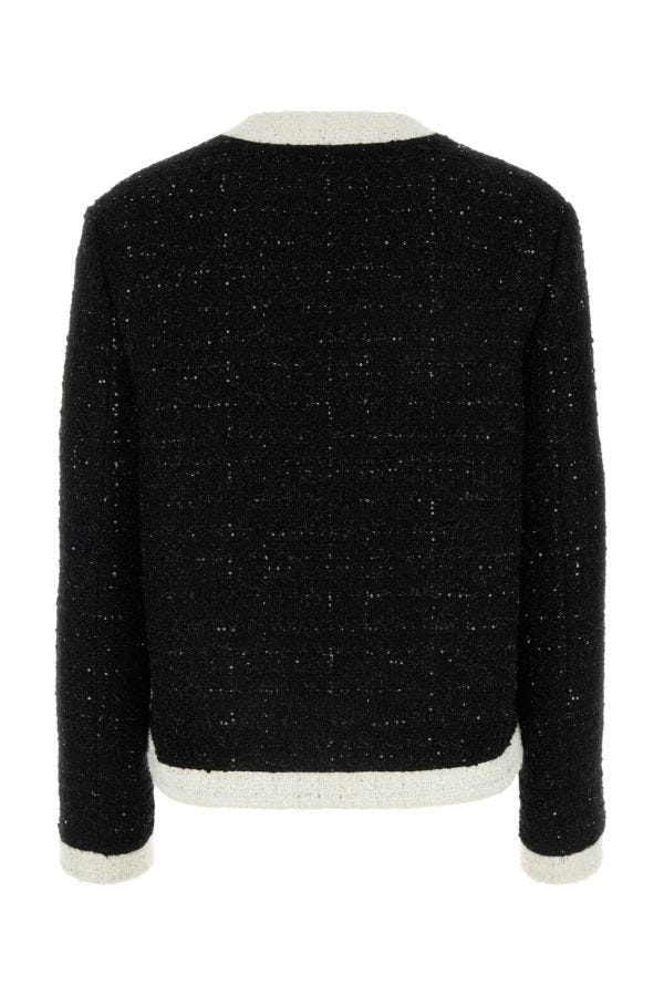 Valentino Garavani Woman Black Tweed Blazer - 2