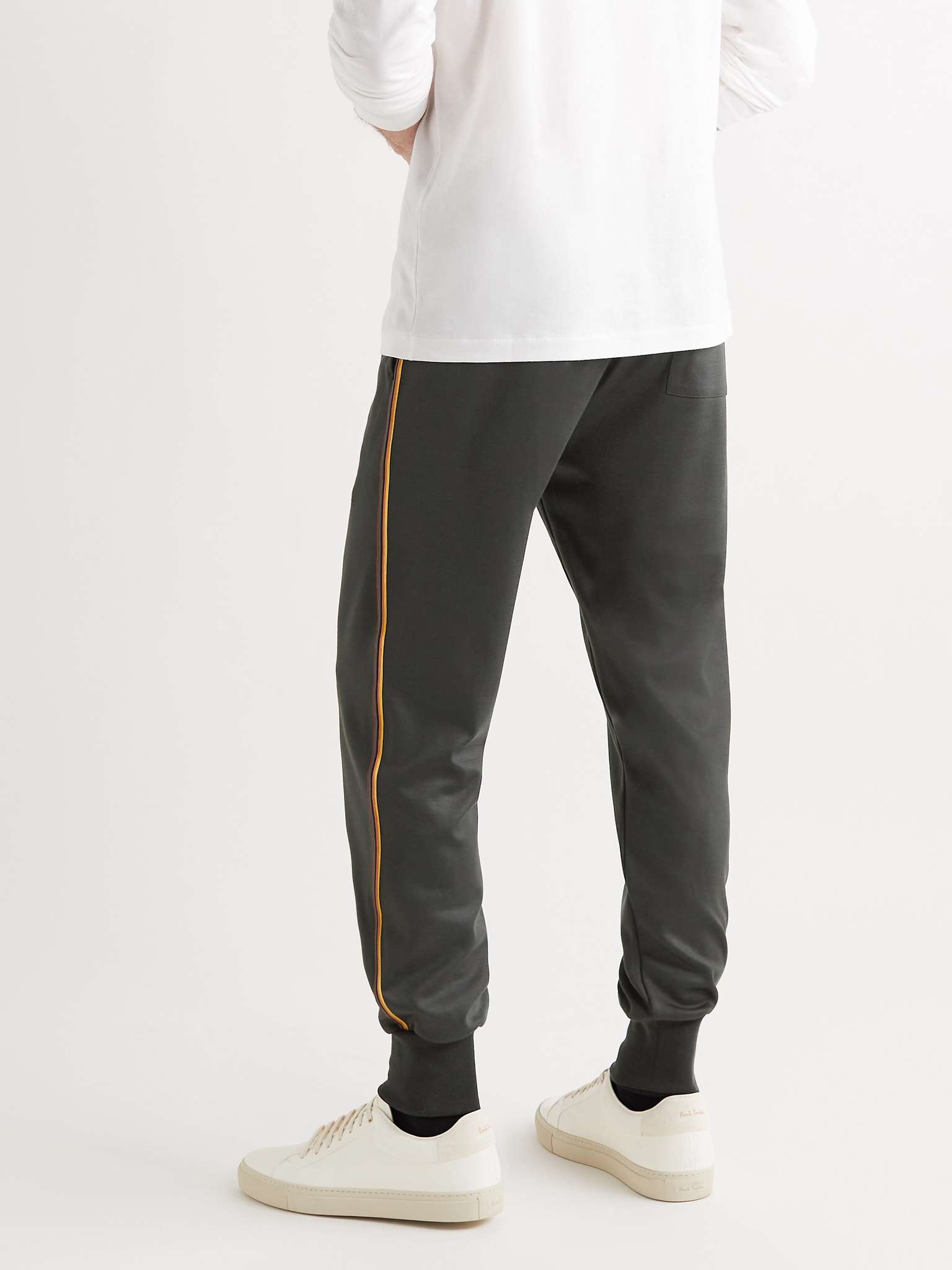 Tapered Striped Webbing-Trimmed Wool Sweatpants - 4