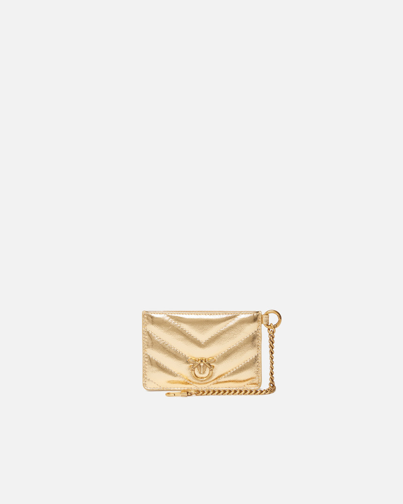 METALLIC LEATHER POUCH WITH CARD SLOTS 1