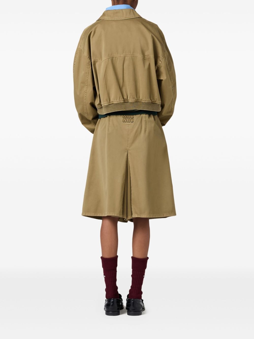 garment-dyed cotton bomber jacket - 3