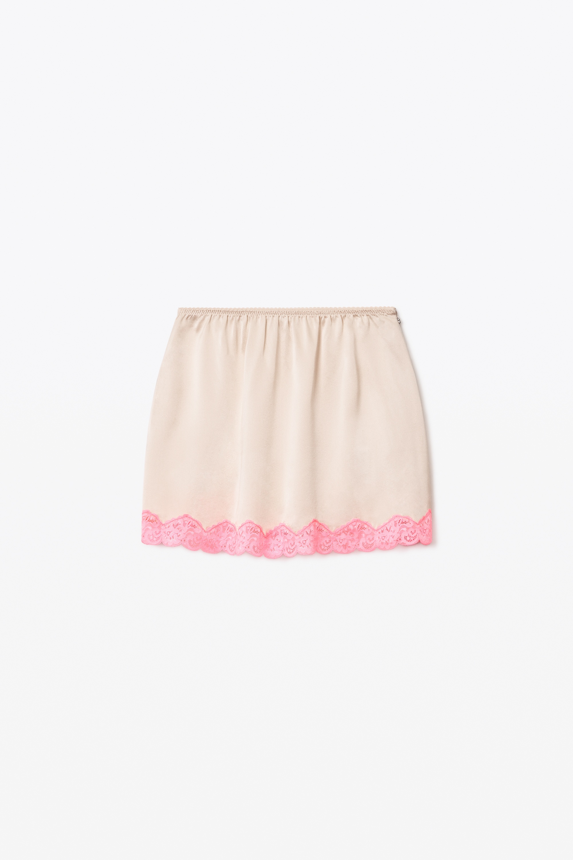 FLUTED MINI SKIRT IN SILK CHARMEUSE - 1