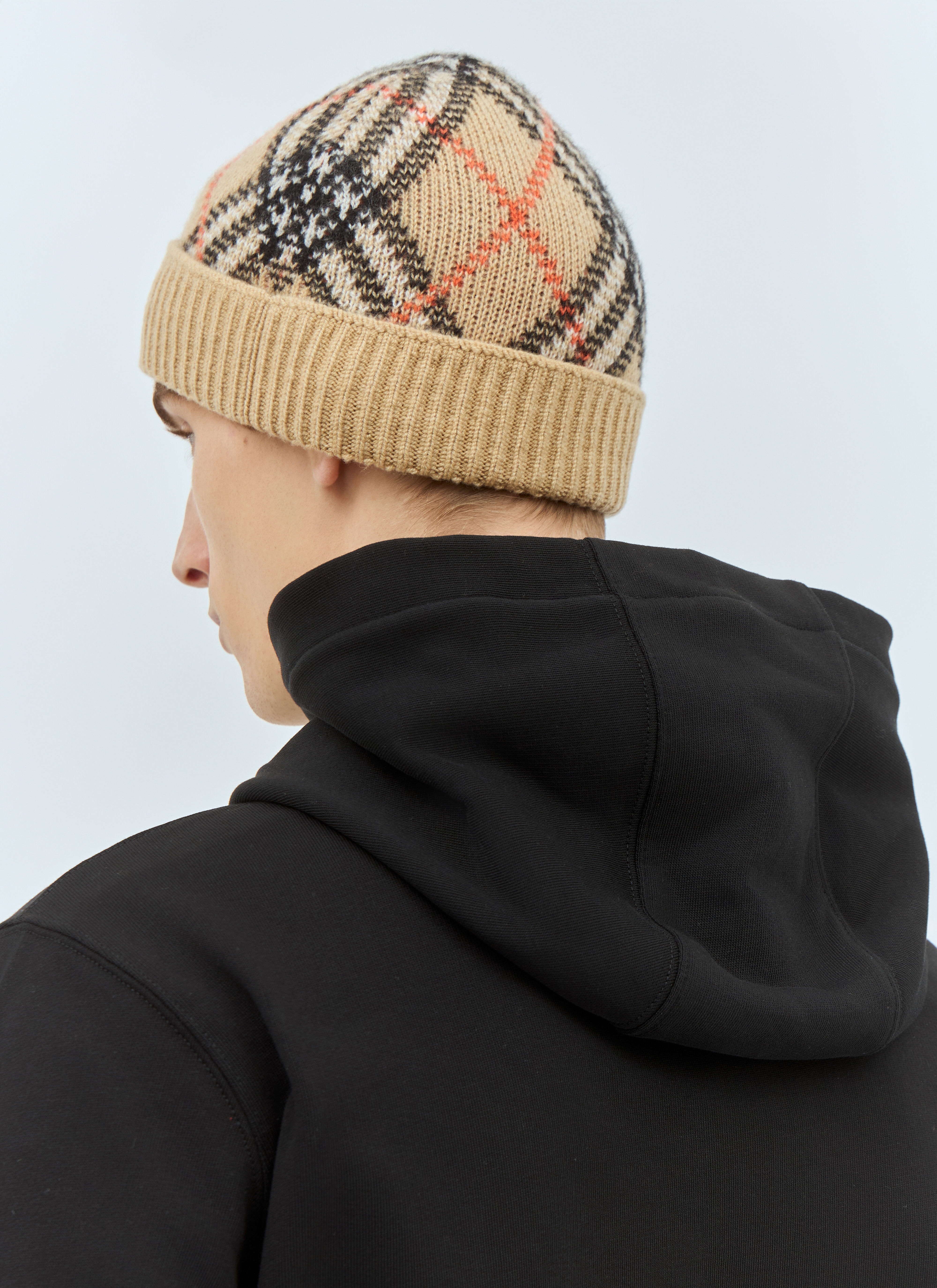 【関税&送料込】Burberry Berretto In Lana E Cashmere Burberry Black & White EKD Cashmere Beanie Burberry
