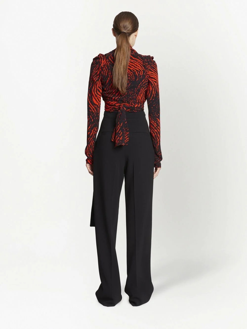 abstract-print V-neck top - 4