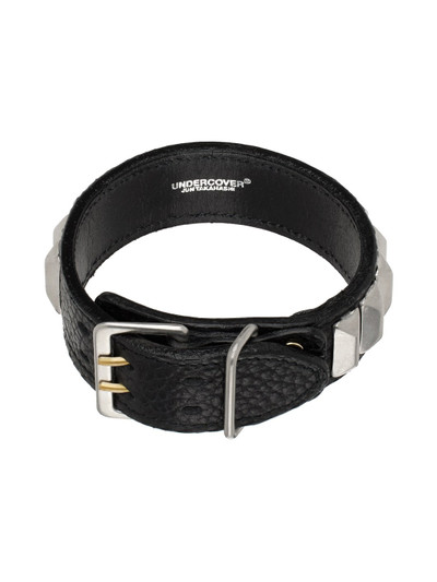 UNDERCOVER Black & Silver Leather Bracelet outlook