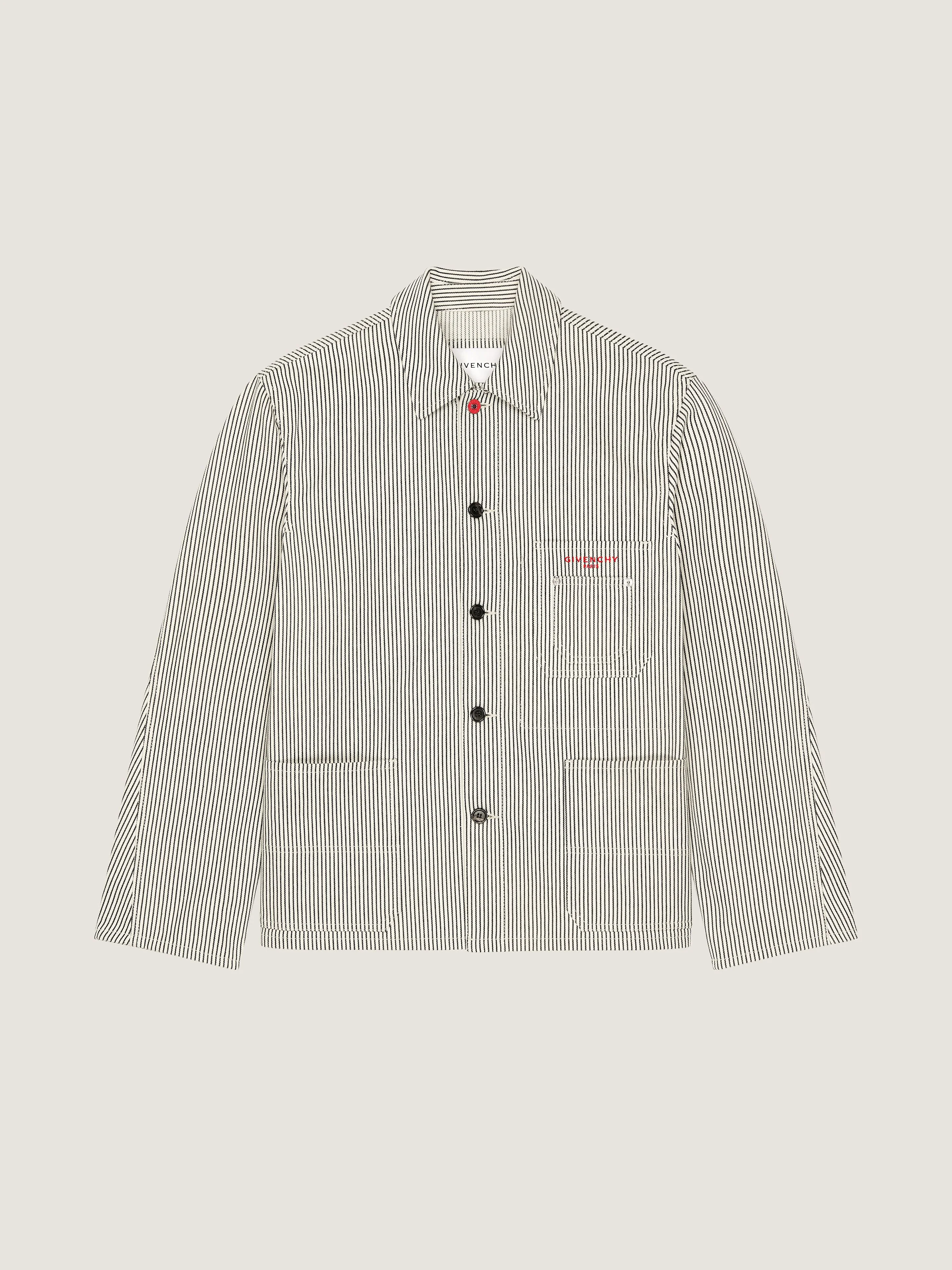 COUTURE SEAM STRIPED JACKET IN DENIM - 1
