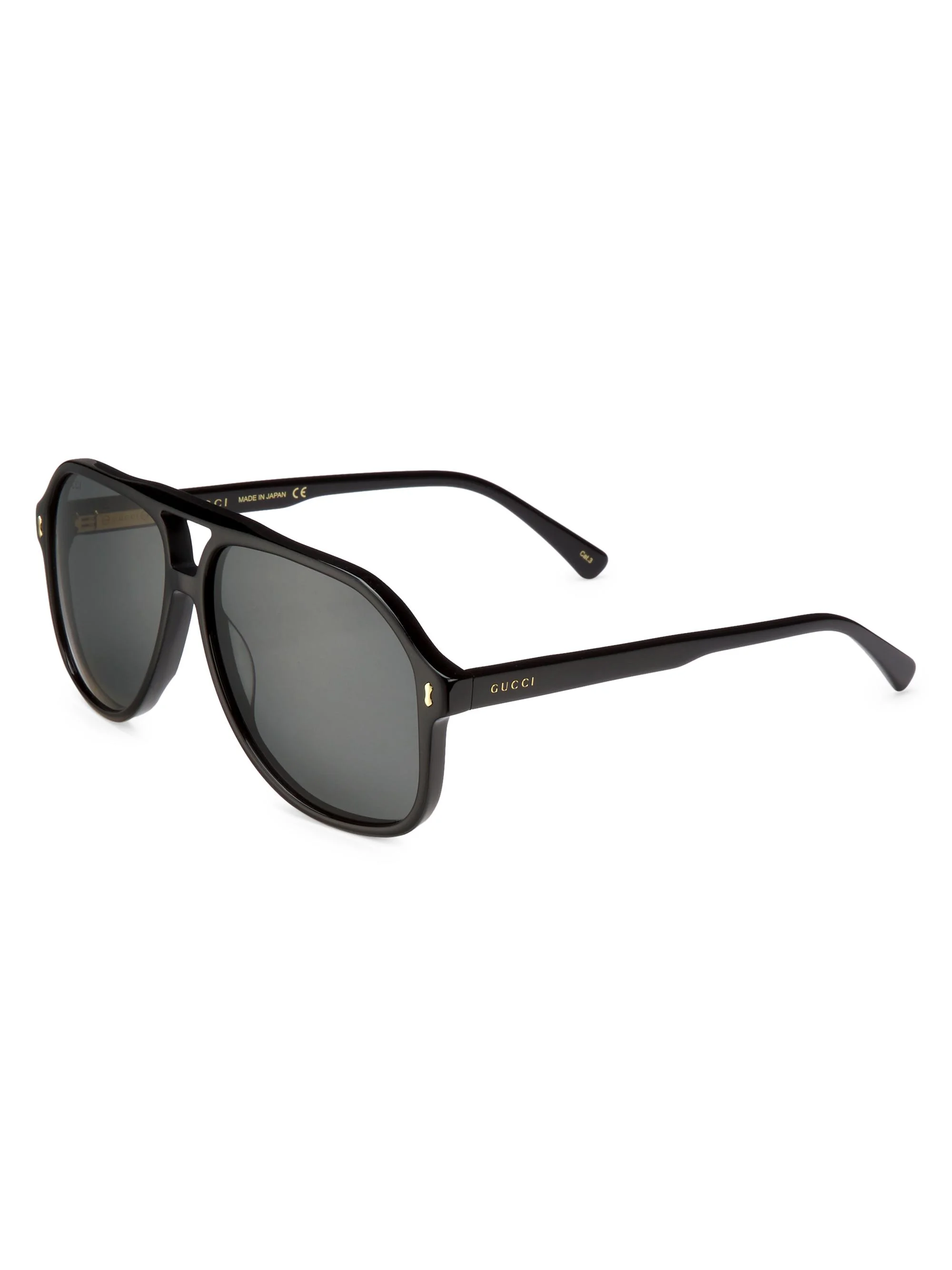 Men's 60MM Pilot Sunglasses - Black - 1