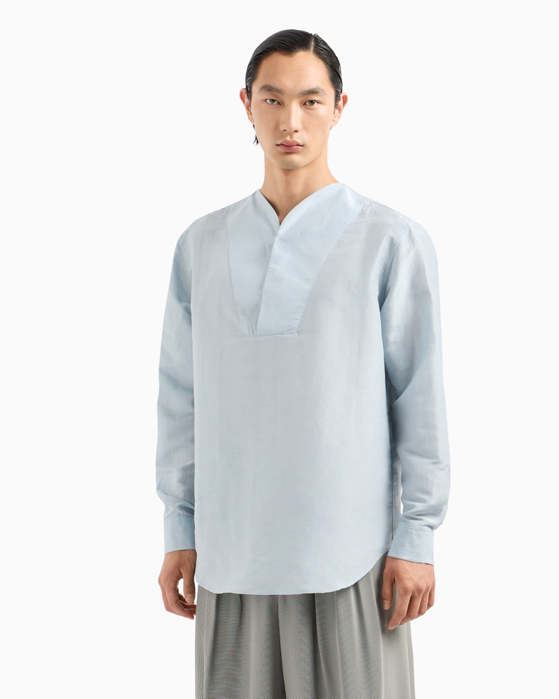 GIORGIO ARMANI LINEN AND SILK POLO SHIRT outlook