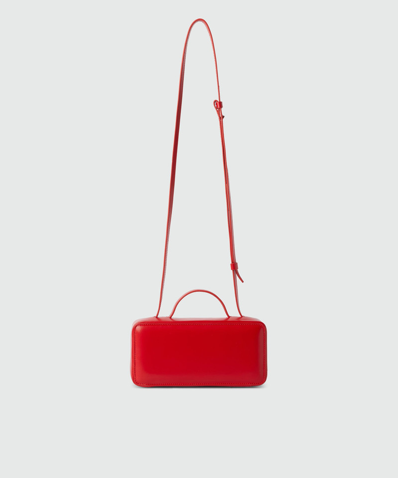 MSGM Small red shiny leather baguette bag outlook