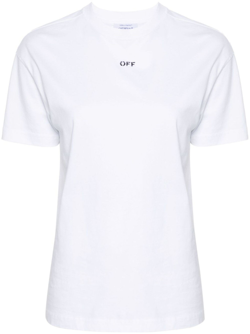 Diag-stripe 면 T 셔츠 - 1
