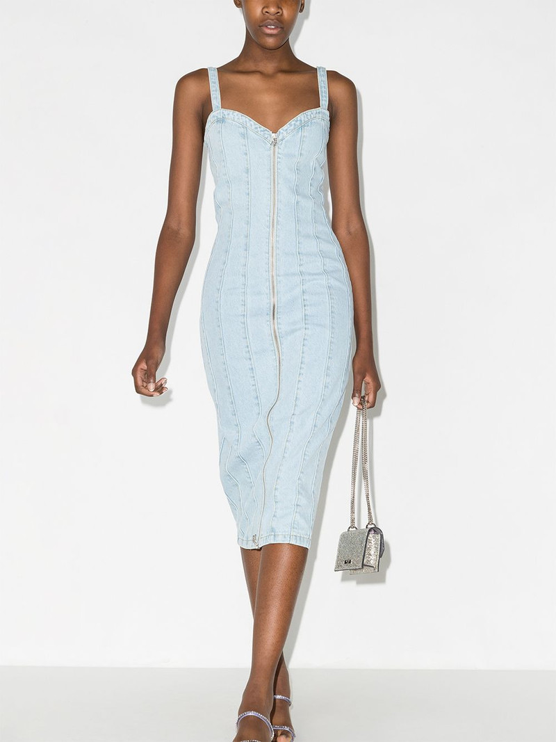 ROTATE Kayla zip up denim dress outlook