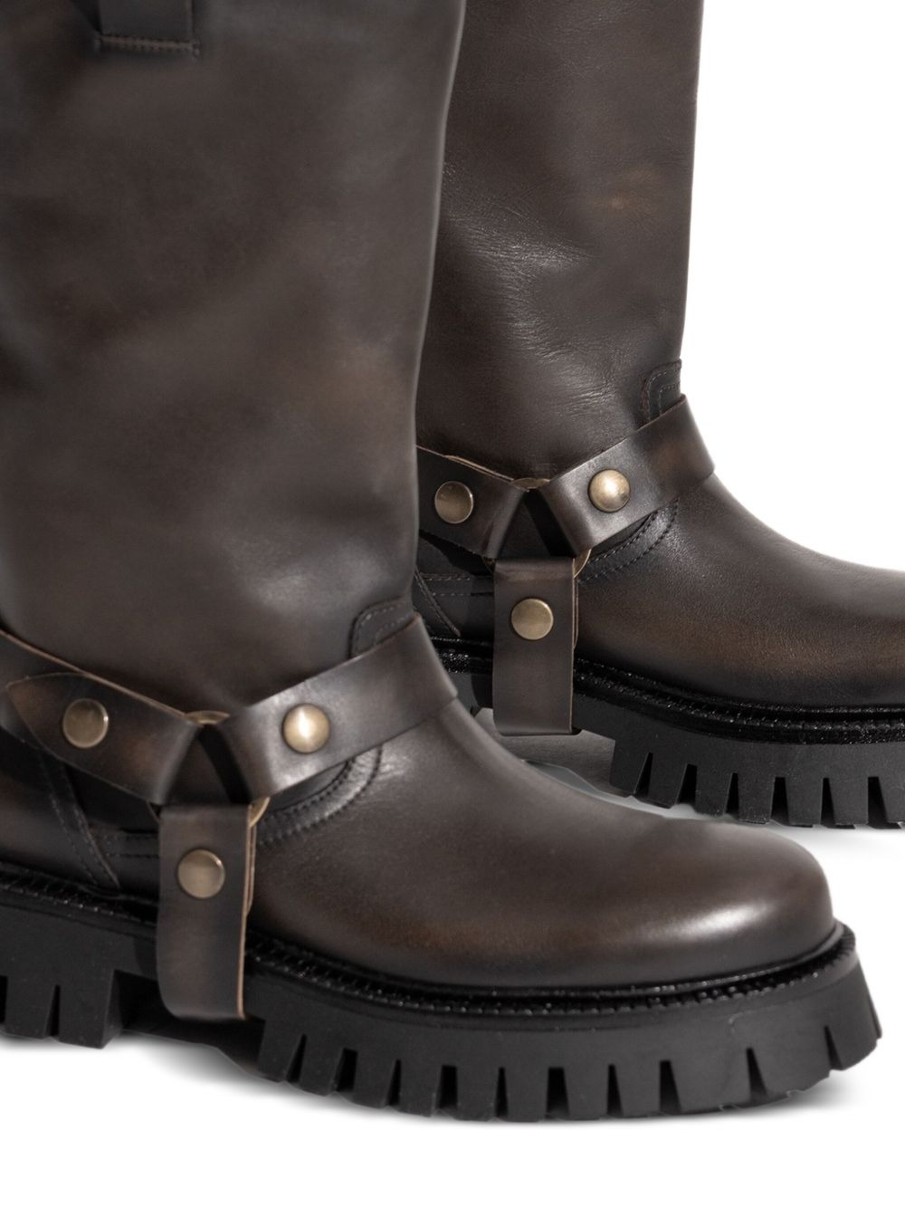 Kurt Chunky buckle-strap leather boots - 5