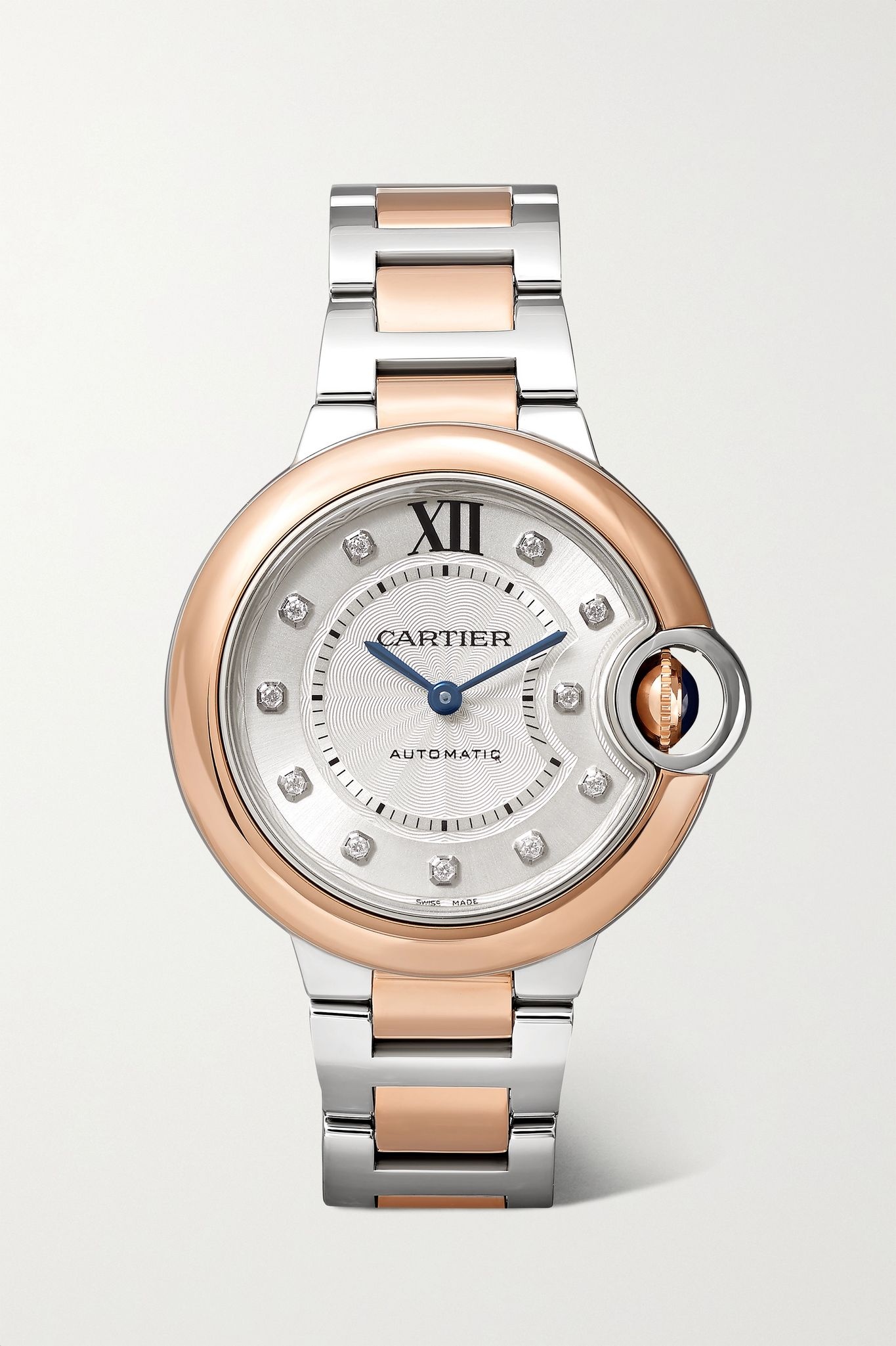 Ballon Bleu de Cartier Automatic 36mm 18-karat rose gold, stainless steel and diamond watch  - 1