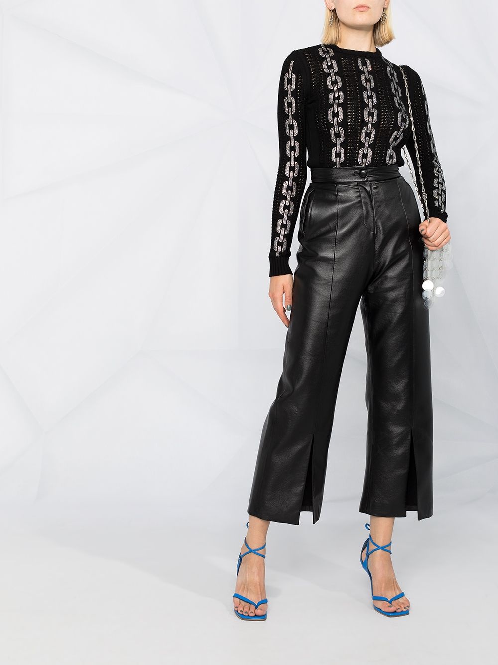 crystal-embellished chain-link jumper - 2