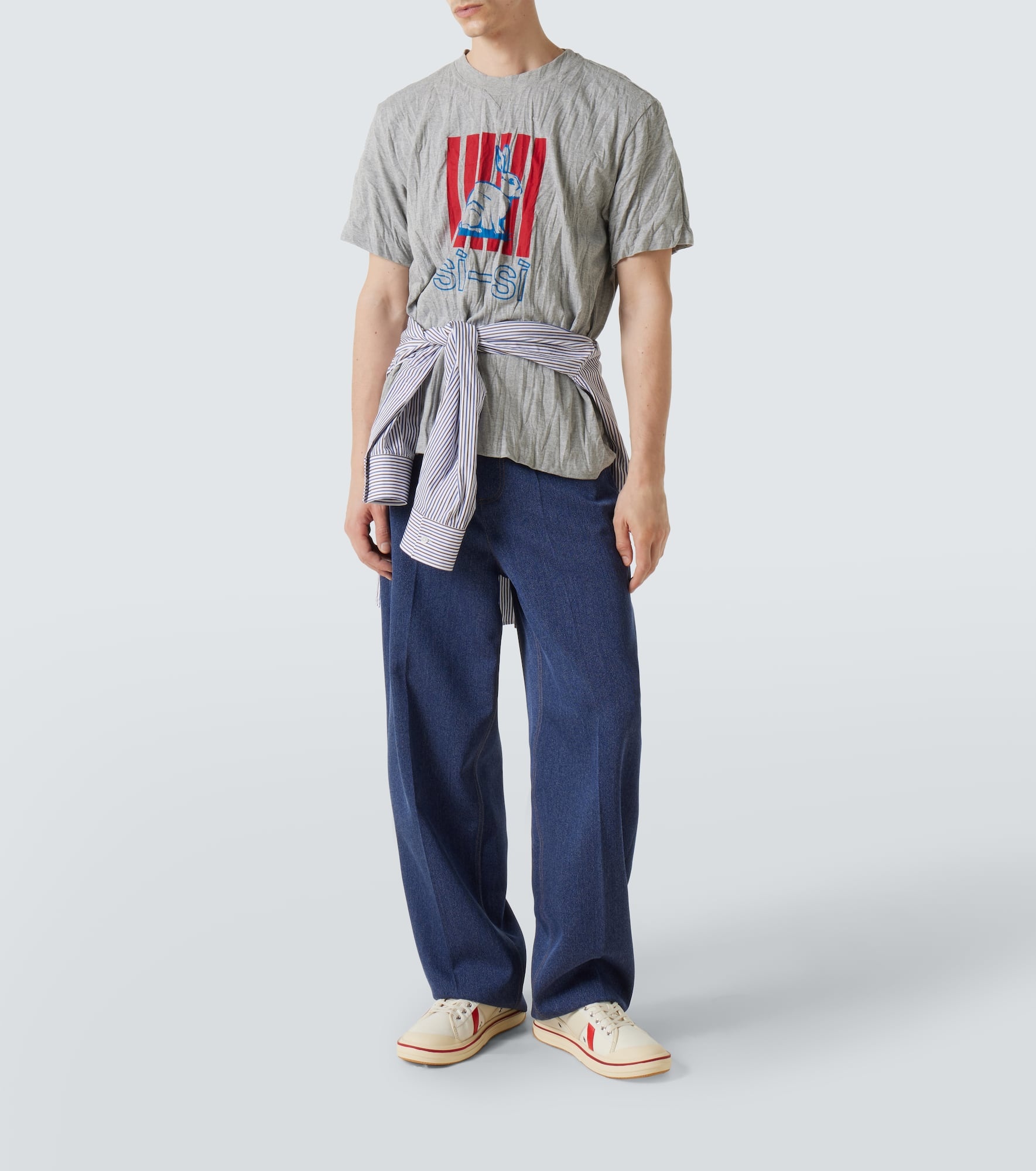 Printed cotton-blend jersey T-shirt - 2