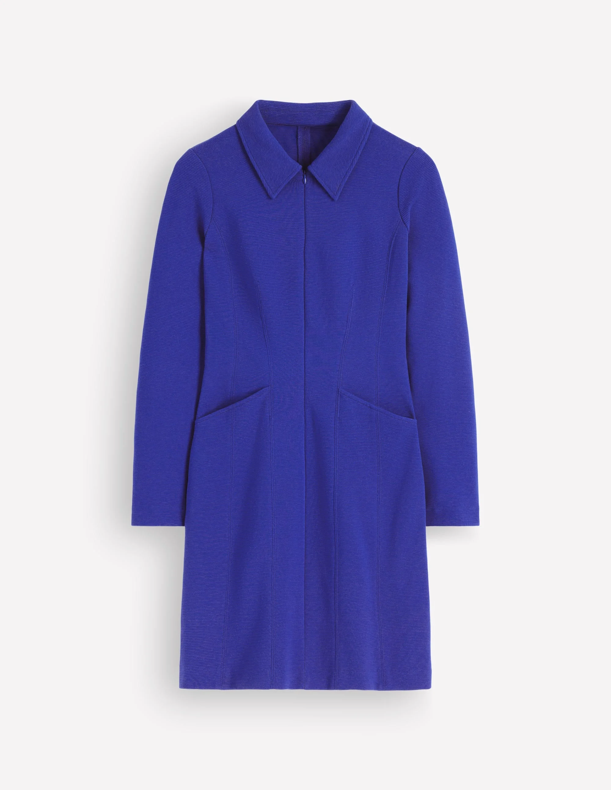 Nia Ottoman Long Sleeve Dress-Bright Blue - 1