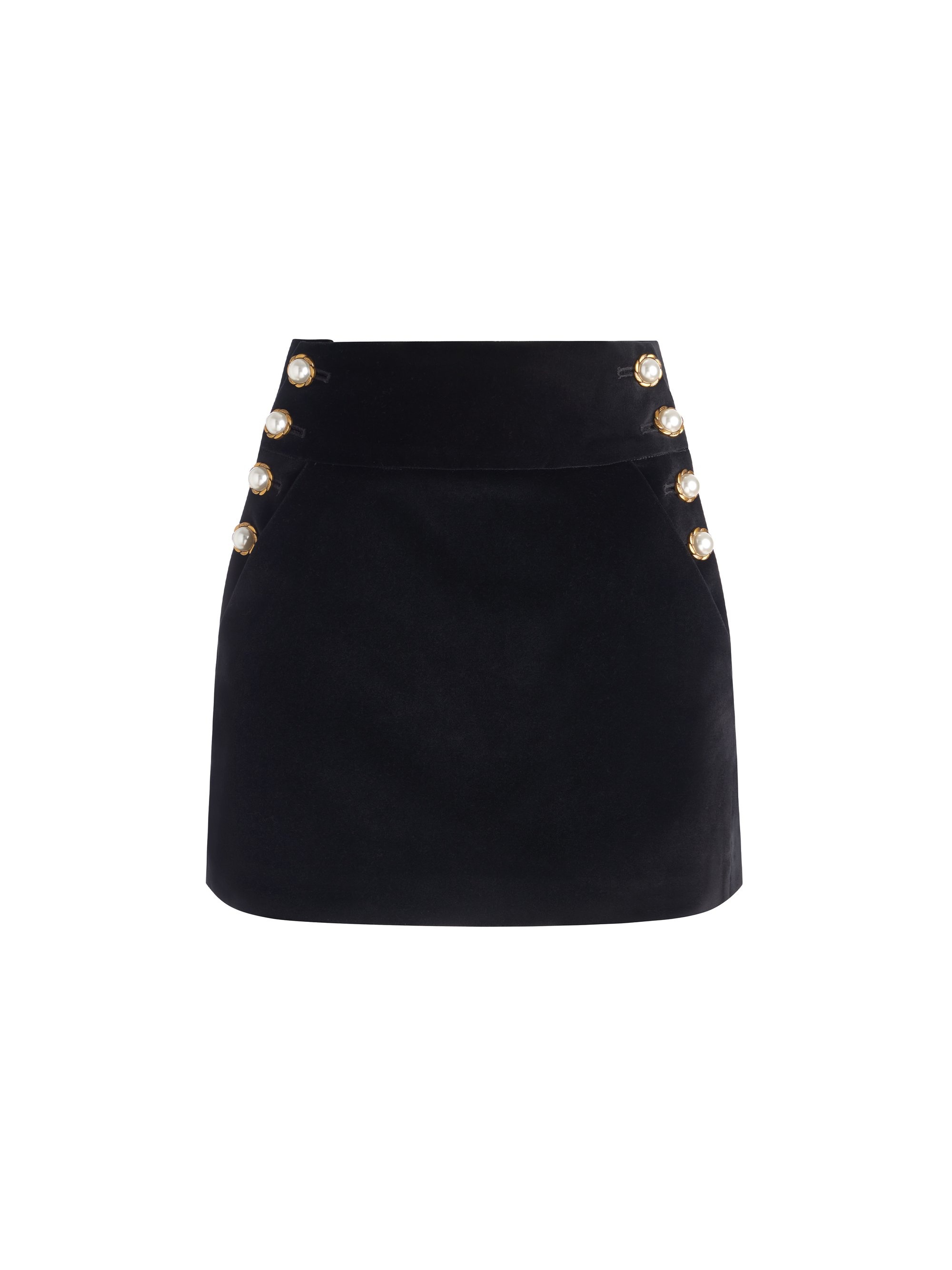 DONALD VELVET SIDE BUTTON SKIRT - 1