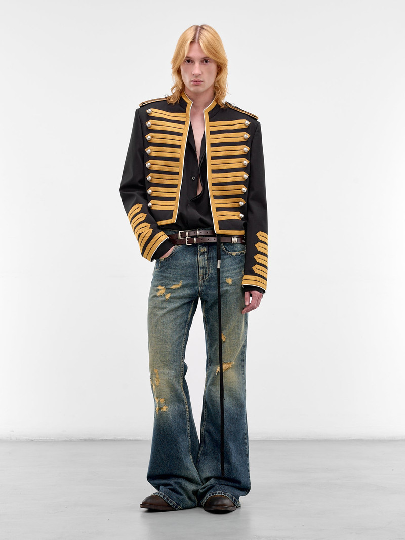 Ann Demeulemeester Hamo Distressed Denim Bootcut Jeans outlook