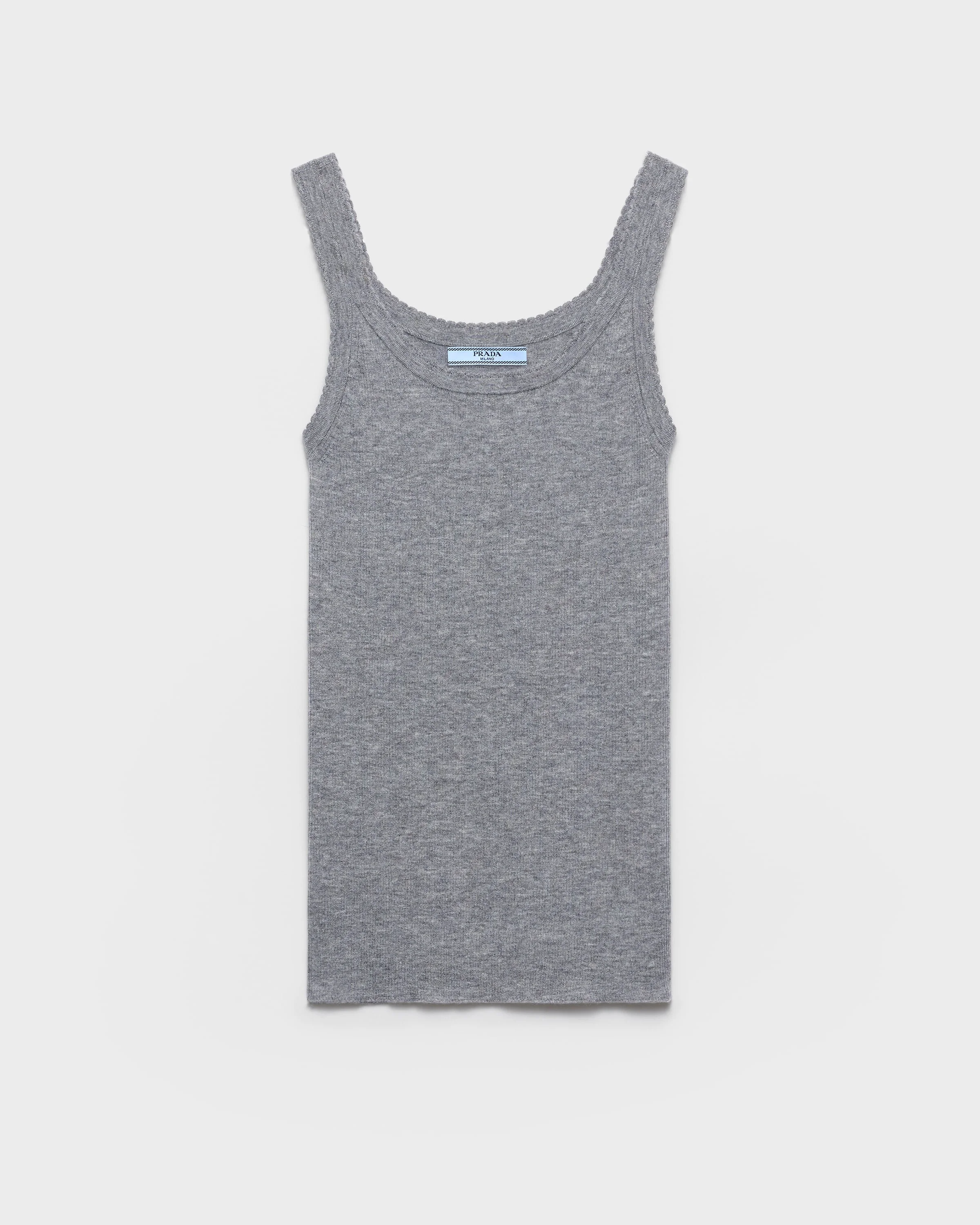 Ribbed knit cashmere tank top - 1