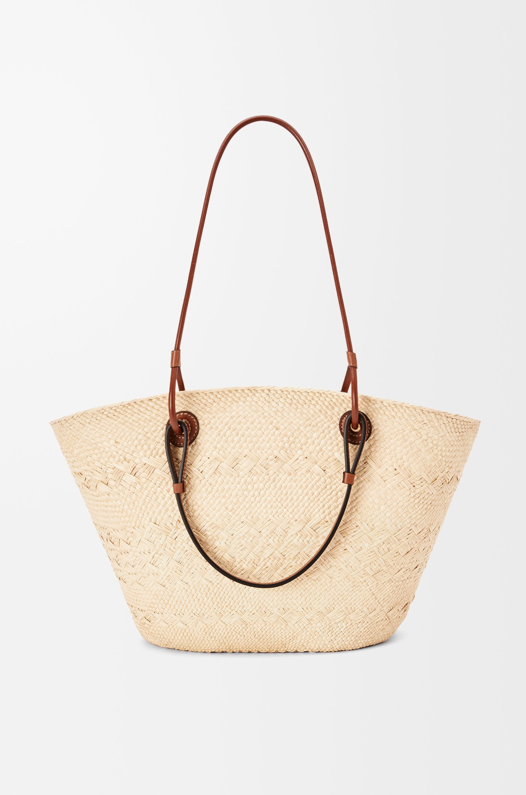Anagram Basket bag in iraca palm and calfskin - 5