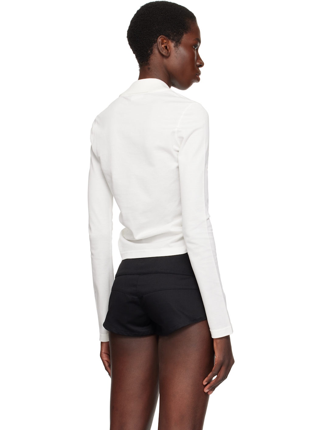 White Twist Piqué Cropped Polo - 3