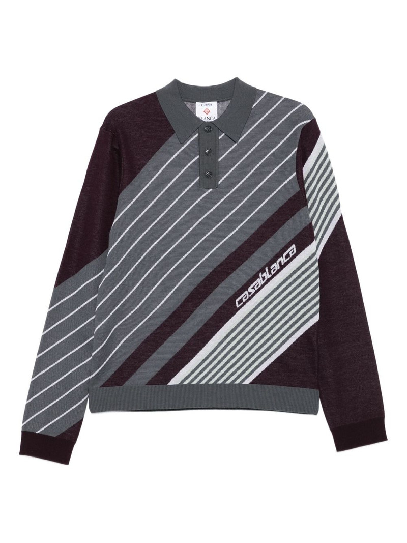 diagonal-stripe polo shirt 1