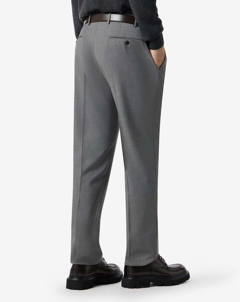 Melange grey stretch wool bengaline trousers 4
