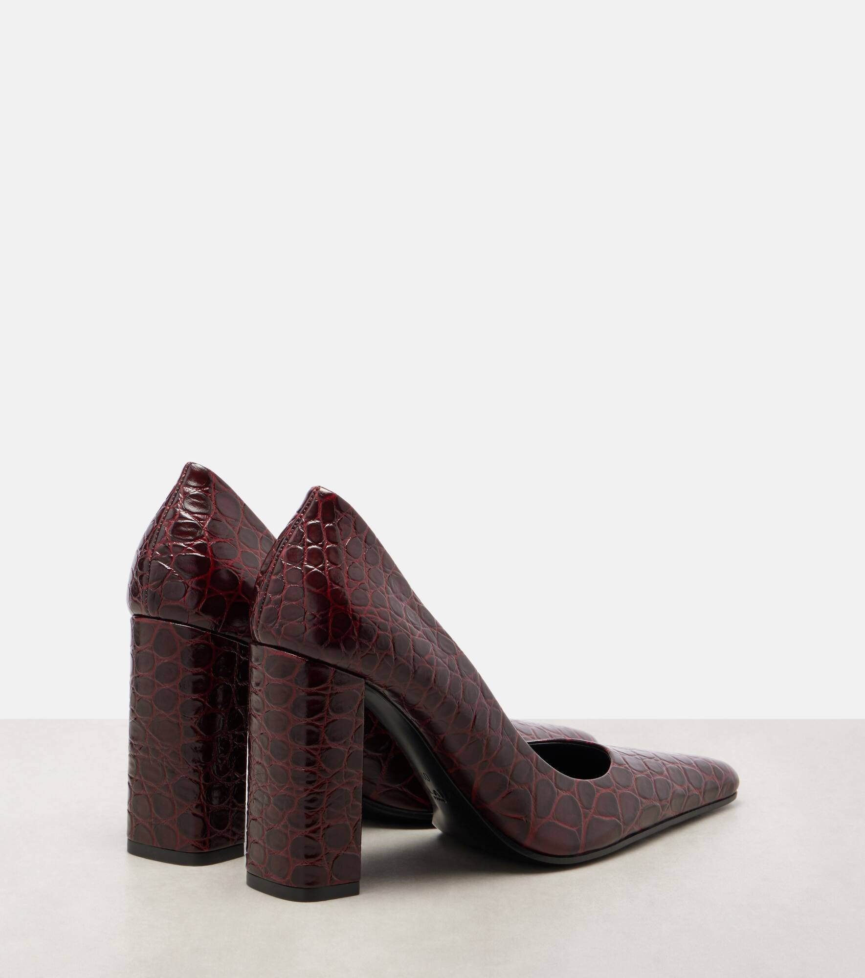 Pointy 90 croc-effect leather pumps - 2