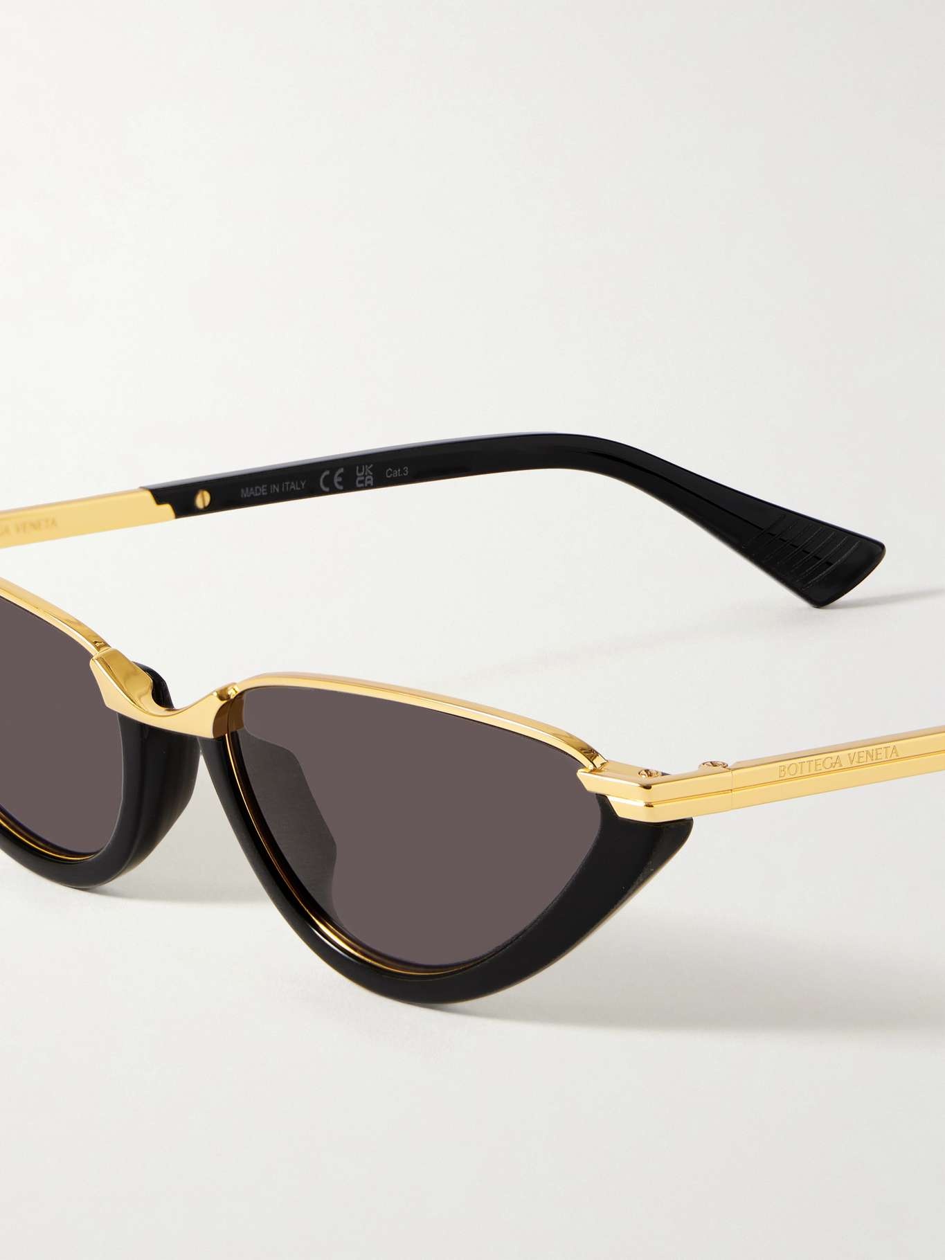 Cat-eye acetate and gold-tone sunglasses Black - 4