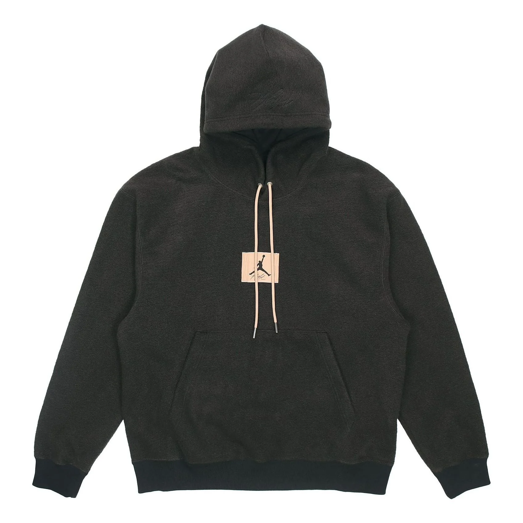 Men's Air Jordan Hooded Casual Printing Sports Plush Pullover Autumn Black DC9585-010 - 1