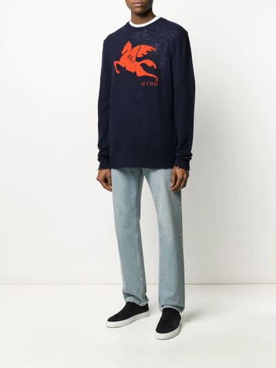 Etro distressed logo jumper outlook