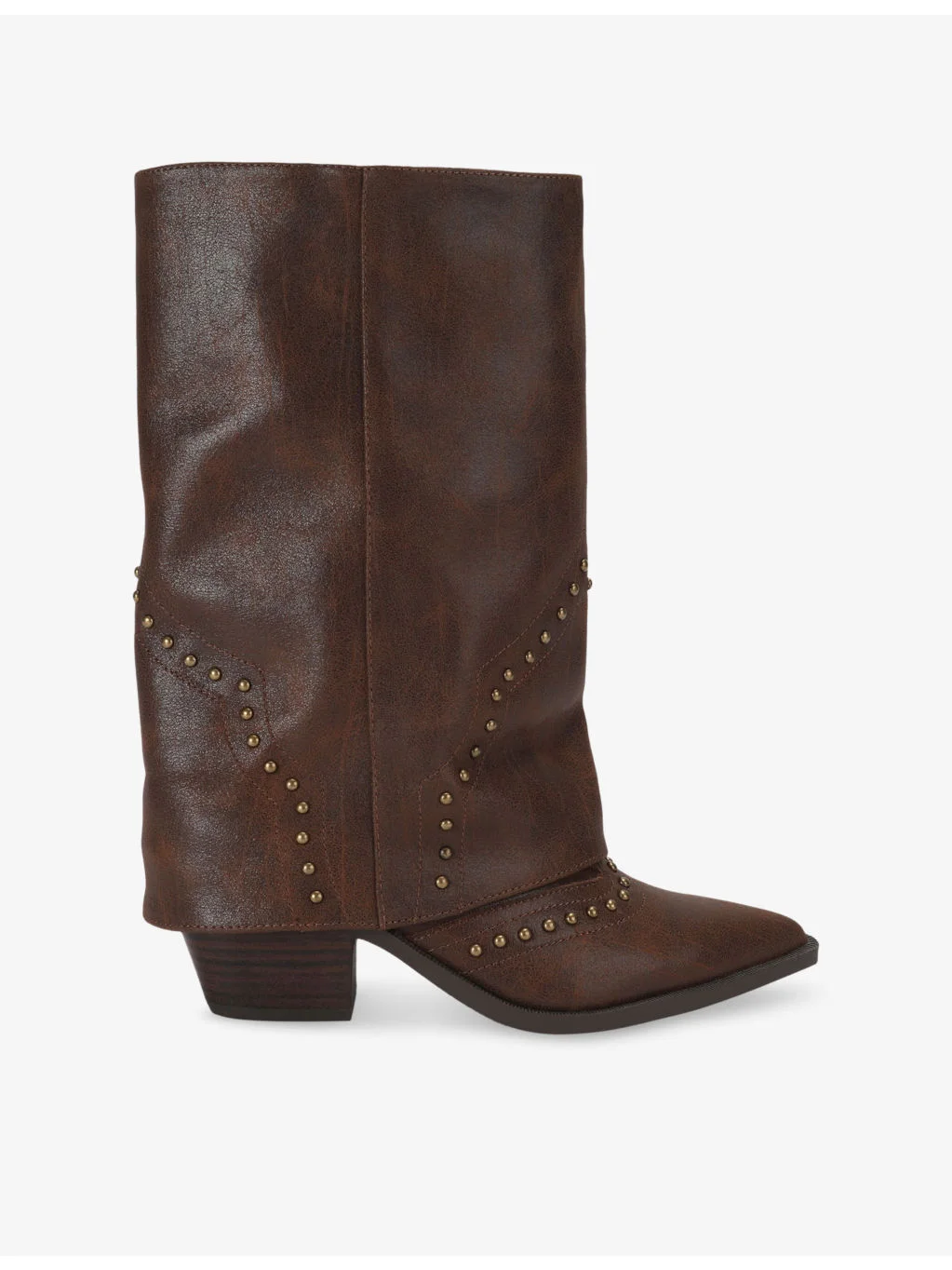Saddle Faux-Leather Western Boots - 1