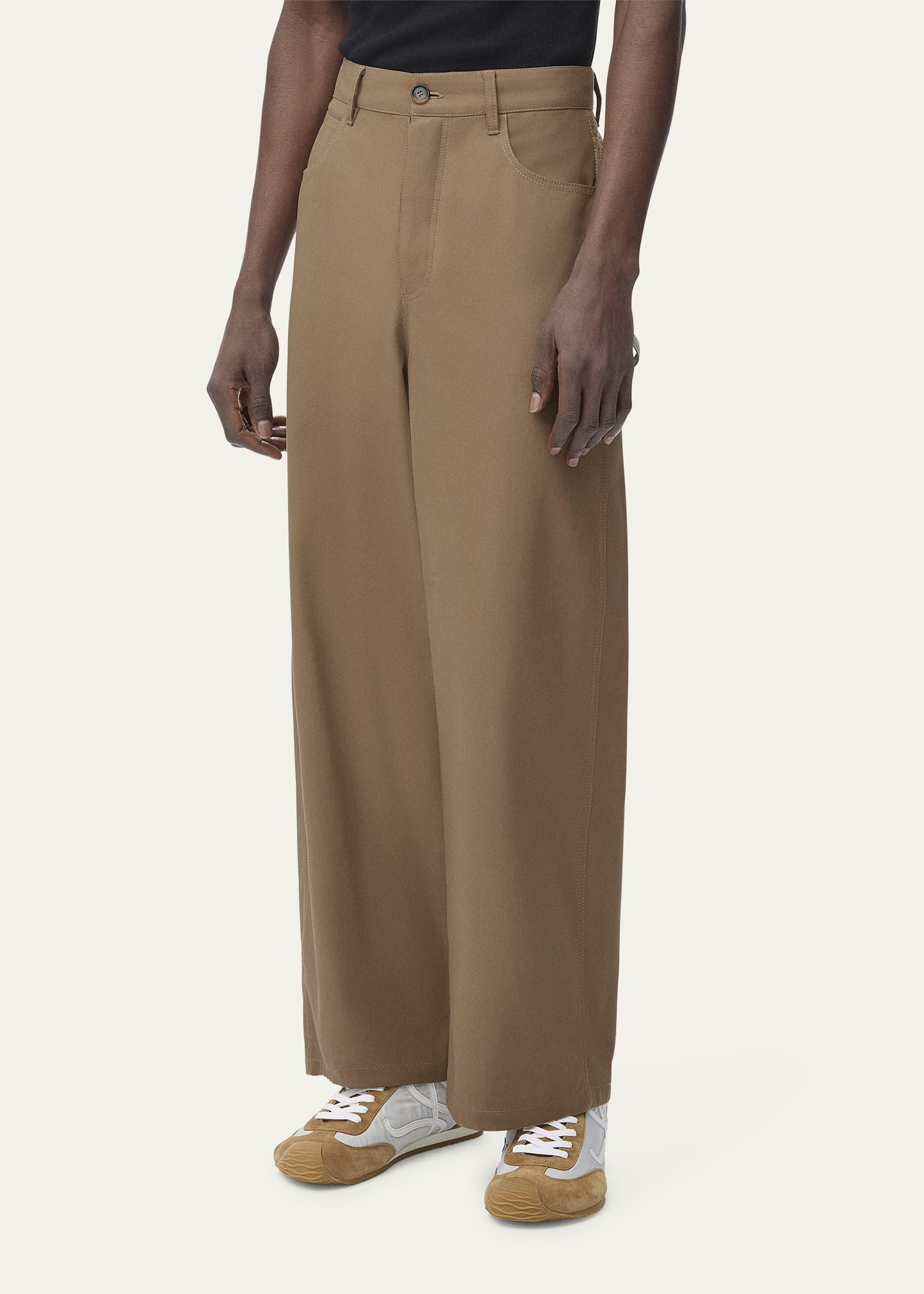 Men's Beige Cotton Carpenter Pants - 3