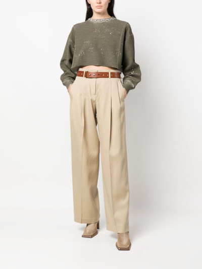 Golden Goose neutral straight-leg wool trousers outlook