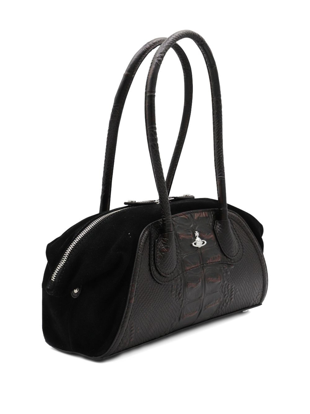crocodile-embossed shoulder bag - 2