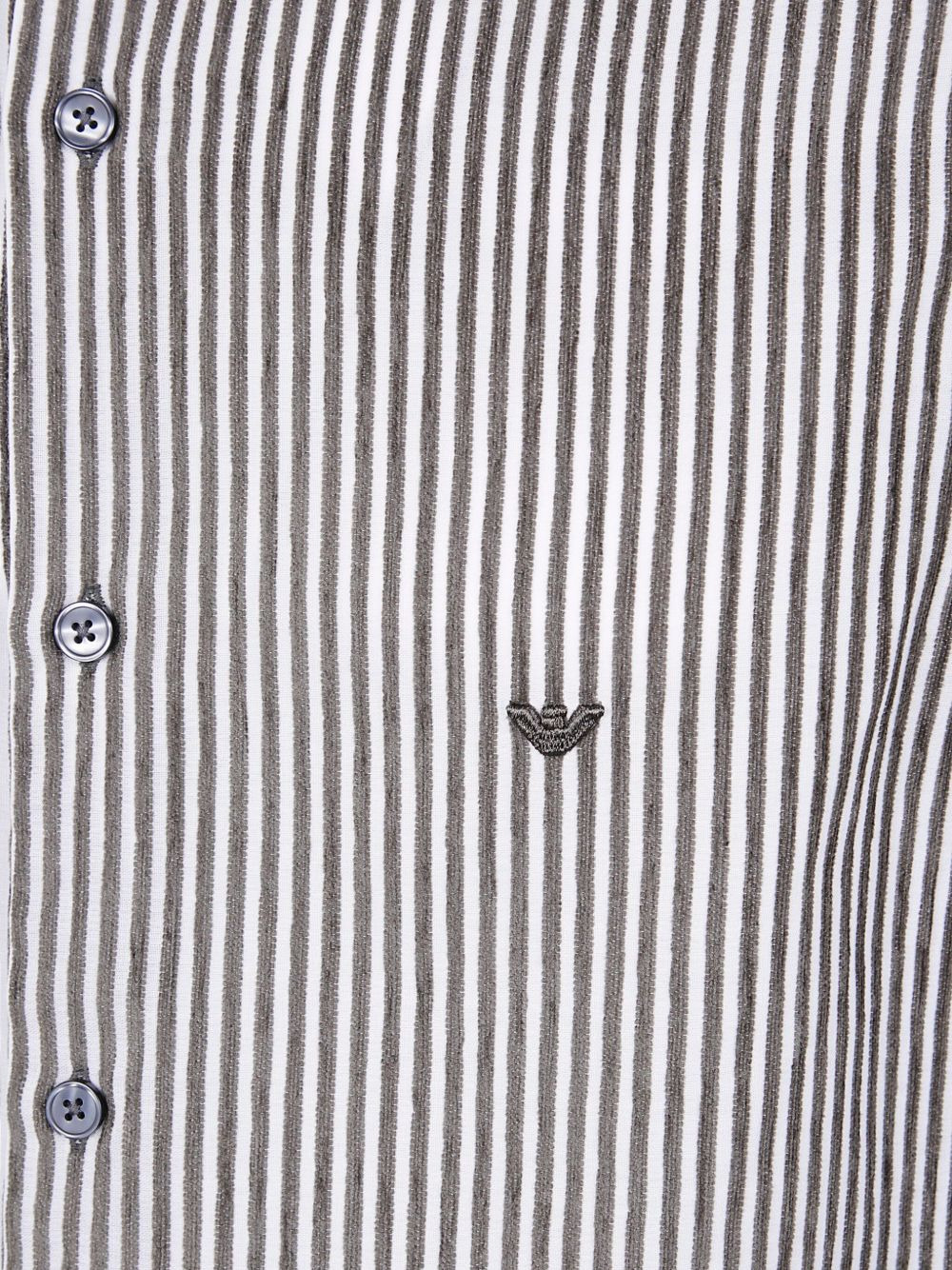 striped mandarin-collar shirt - 3