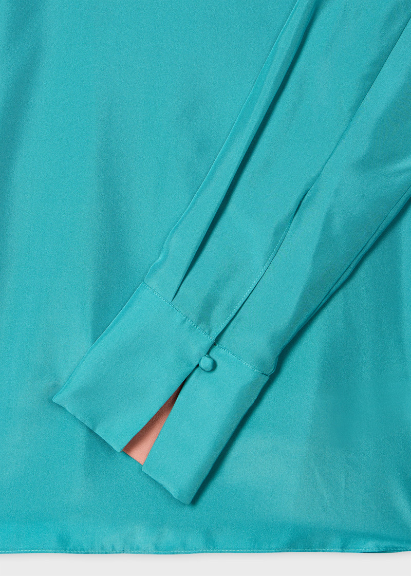 Women's Emerald Green Silk Blouse 4