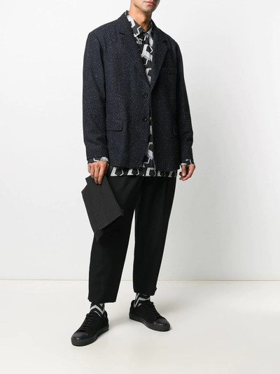 ISSEY MIYAKE one-button melange blazer outlook