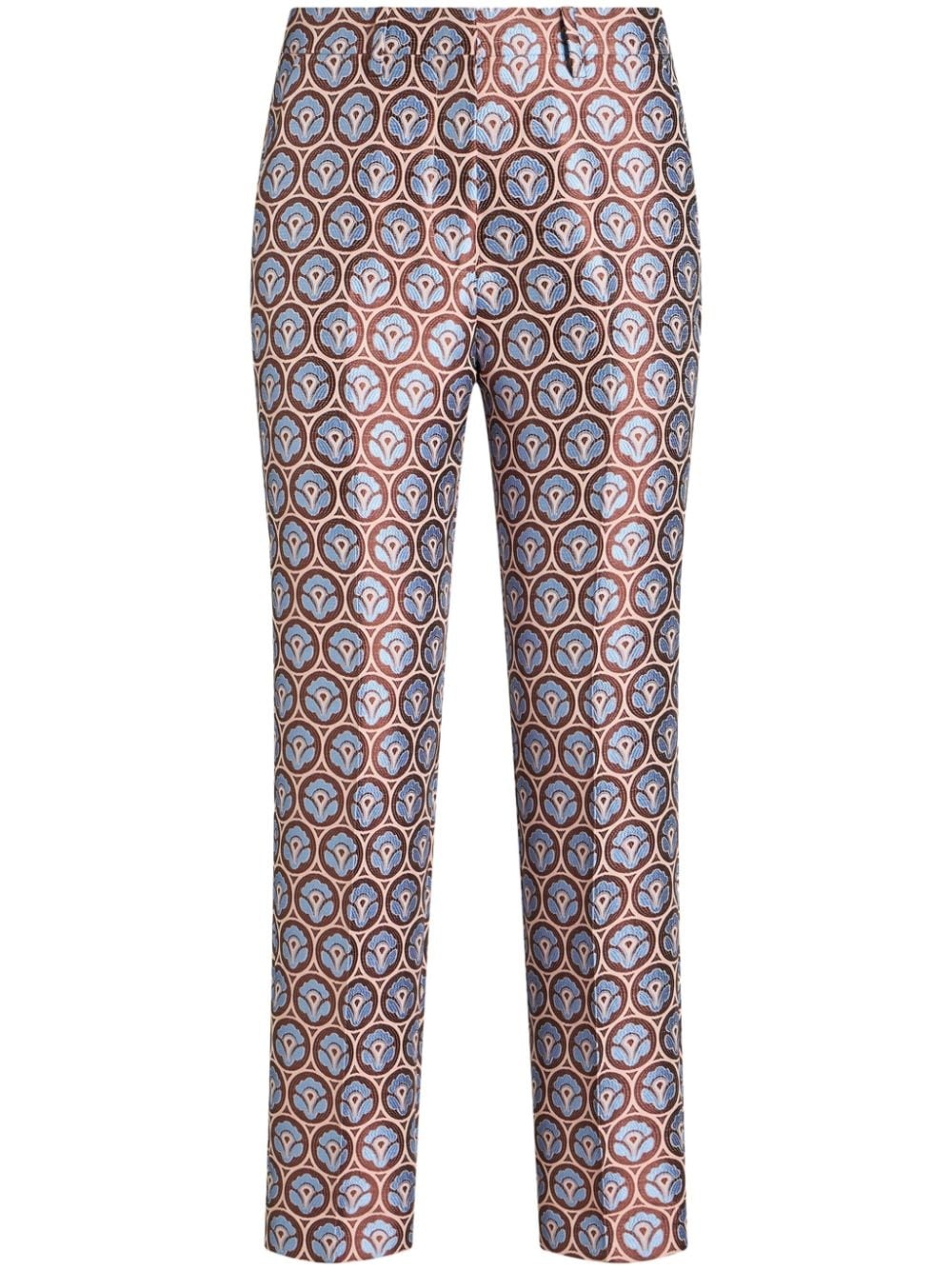 jacquard cropped trousers - 1