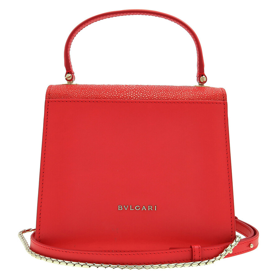 Bvlgari Galuchat Serpenti Forever Crossbody in Red - 5